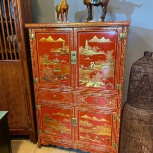 czerwona komoda orientalna