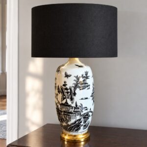 Lampa stołowa ceramiczna Chinoiserie