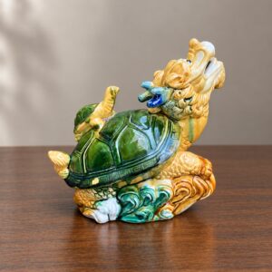 Smoczy Żółw Feng Shui figurka z majoliki